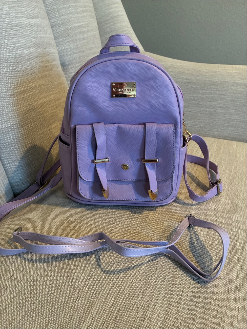 Iavender Lavender Mini Backpack with Front Pocket - NWOT